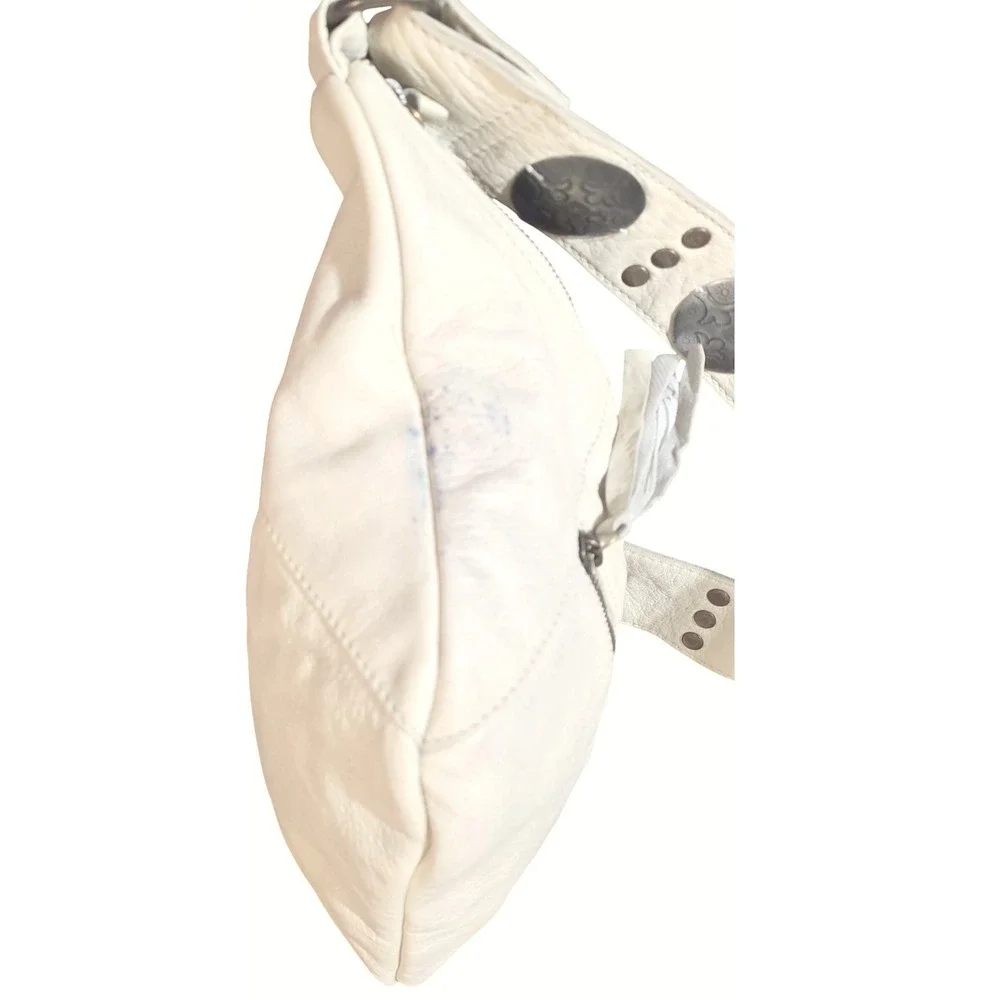 Free People Cream Leather Studded Belt Bag Fanny Pack Crossbody - Picture 9 of 14